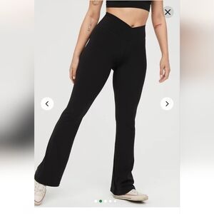 aerie Black High-Waist Flare Leggings
